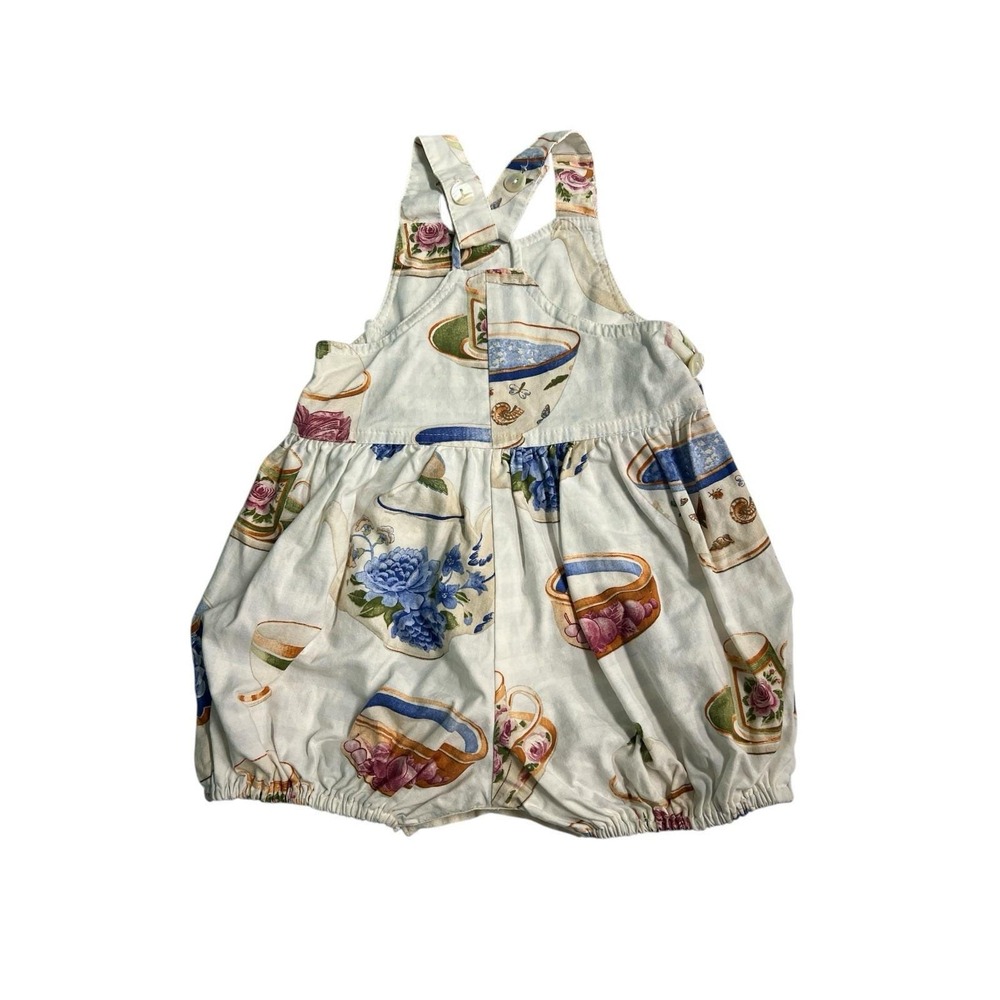 Vintage Chicken Noodle San Francisco Baby Floral Tea Party Print Romper 18 Month - Picture 3 of 5